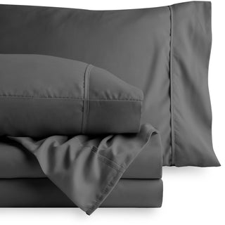 Bare Home Reversible Bed-in-a-Bag, Dark Blue/Gray, Gray, Queen