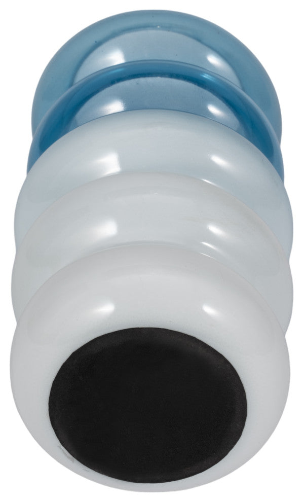 Glass, 12"H Accordion Vase, Blue