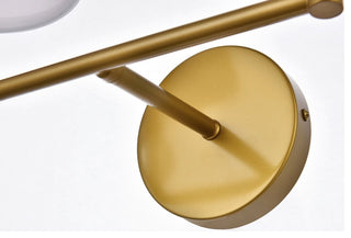 Beau 2-Light Bath Sconce, Brass With White Fabric Shade