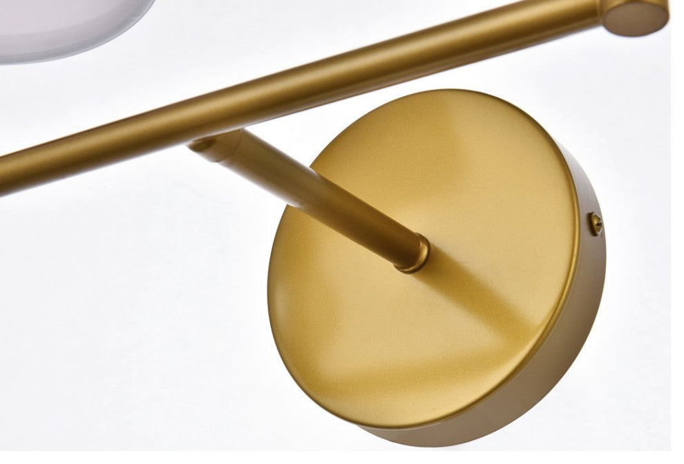 Beau 2-Light Bath Sconce, Brass With White Fabric Shade