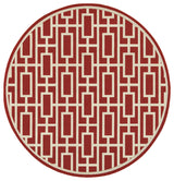 Oriental Weavers Sphinx Meridian 9754R  Outdoor Rug, Red/Ivory, 7'10" X 7'10" Round