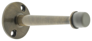 Genuine Solid Brass 3-3/4" Base Stop With 2 Screw Holes, Antique Brass