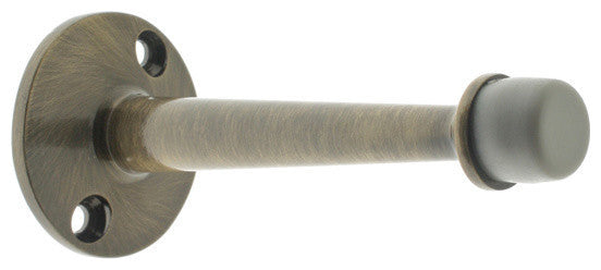 Genuine Solid Brass 3-3/4" Base Stop With 2 Screw Holes, Antique Brass