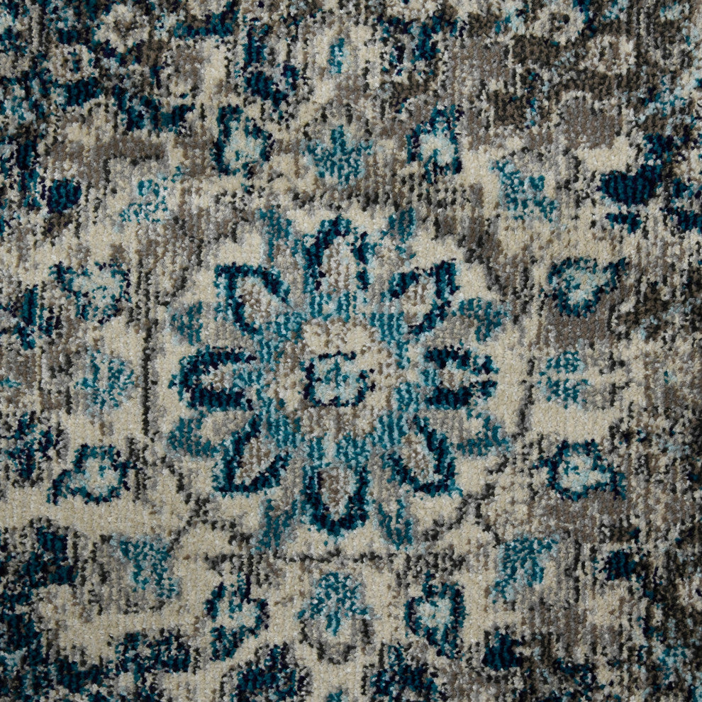 Montana Nieves Runner, Blue, 2'7" x 8', Medallion