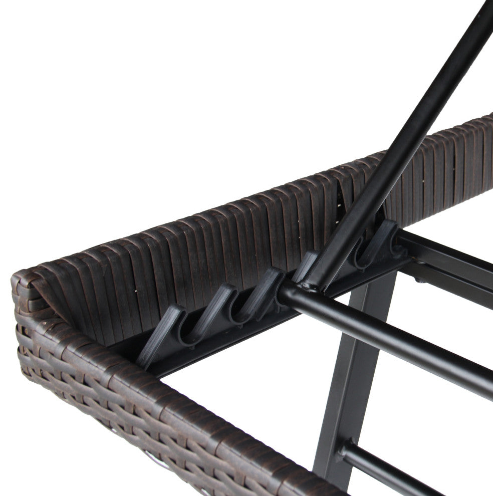 Set of 4 Faro Chaise Lounge - Dark Brown