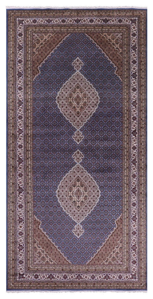 Handmade Wool and Silk Persian Tabriz Rug 8' 3" X 16' 9" Q8911