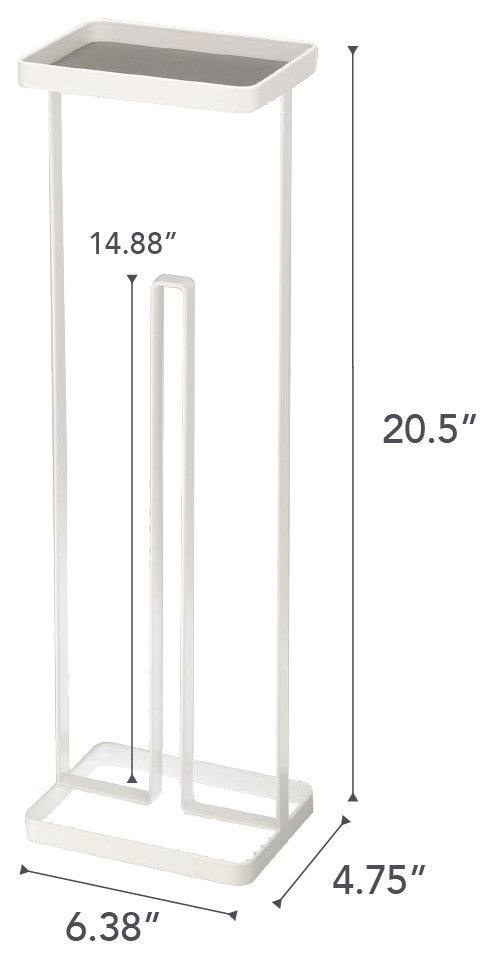 Tower Toilet Paper Stand with Tray, White