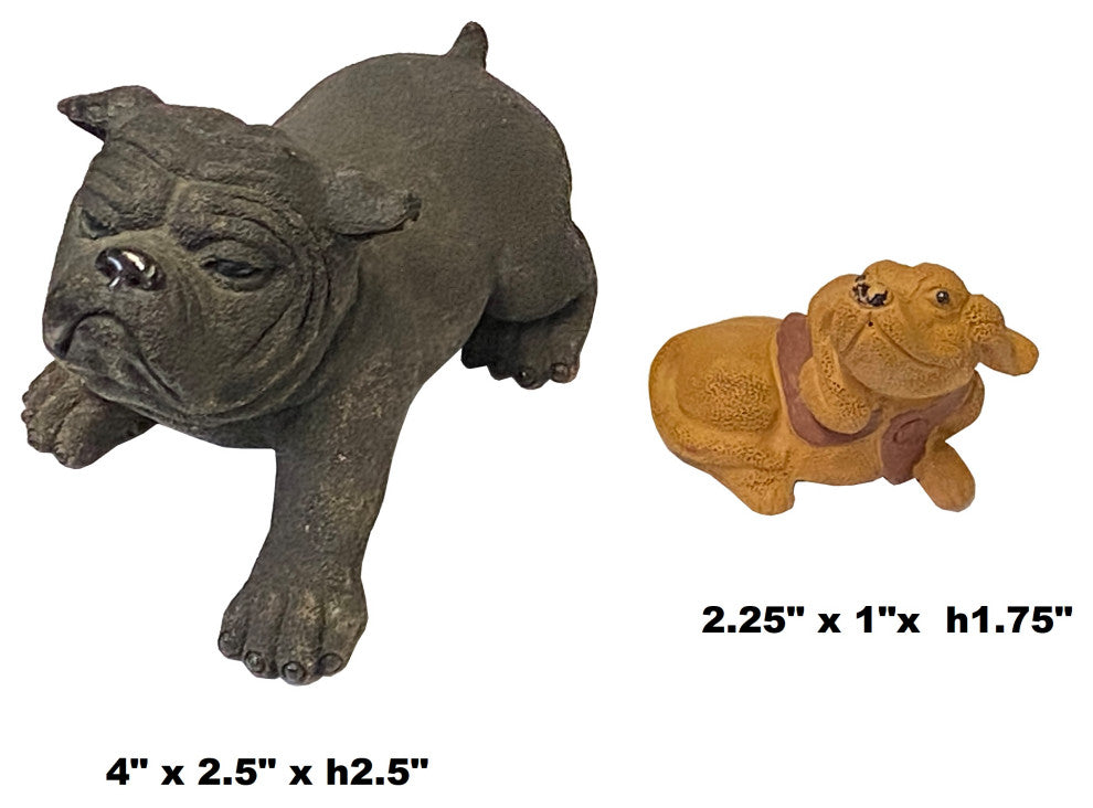Set of 2 Small Ceramic Animal Figure Display Art Hws2343