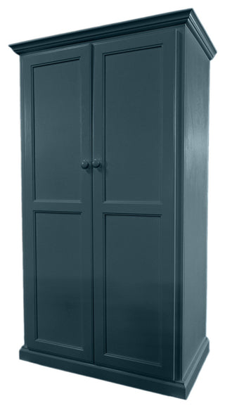 Modern Computer Armoire Desk, Smokey Blue