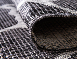 Rug Unique Loom Outdoor Safari Dark Gray Round 4' 0 x 4' 0