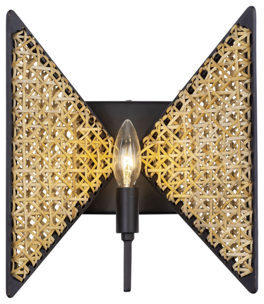 Machina 1-Light Wall Sconce, Matte Black/Sulihiya