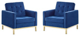 Loft Gold Stainless Steel Leg Performance Velvet Armchair Set of 2
