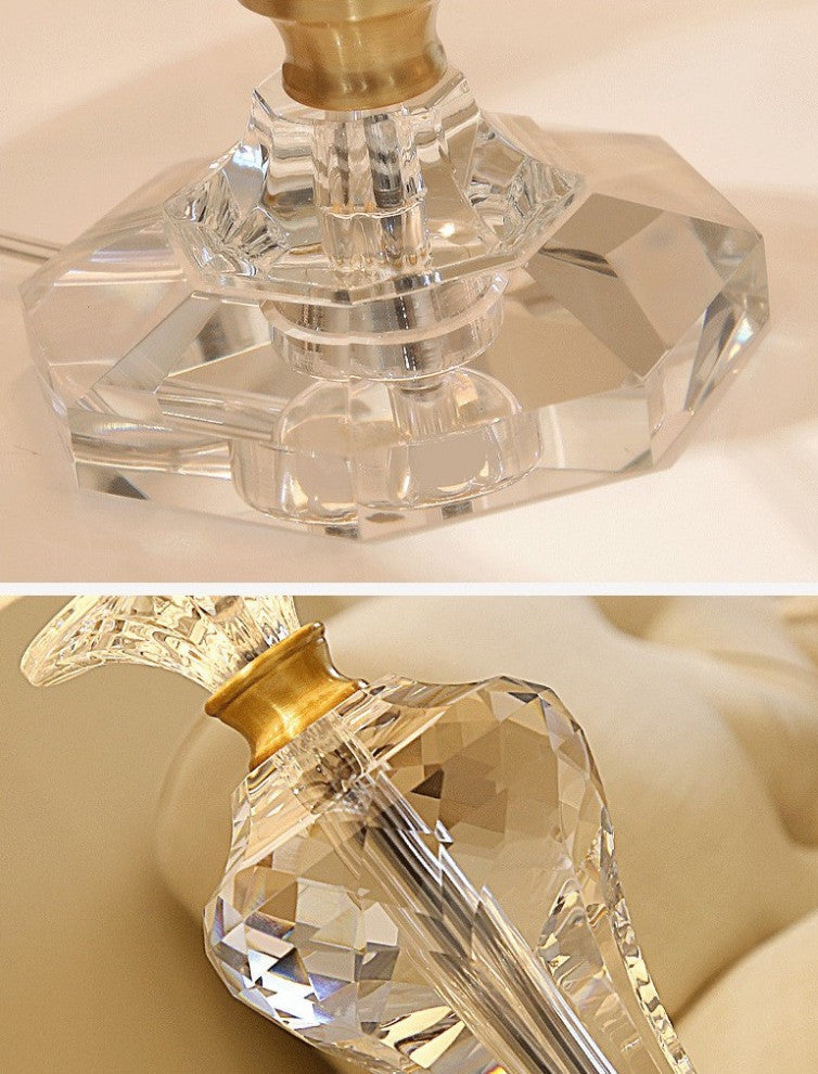 Lausanne | Exquisite Crystal Table Lamp with Fabric Shades, Color B