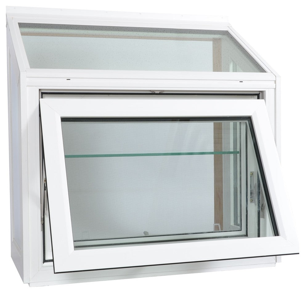 Meadow View Garden Window White, 42"x36", Oak Seat Board, Low-E Insulated Glass