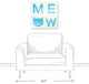 Designs Direct Meow Distressed Blue 20x20 Canvas Wall Art