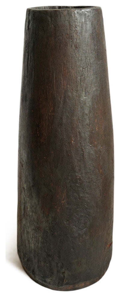 Consigned Old Naga Tall Wood Pot 2