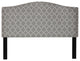 Cortesi Home Lena Upholstered Queen Headboard With Nailhead Trim, Grey