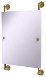 Prestige Skyline Rectangular Frameless Rail Mounted Mirror, Unlacquered Brass