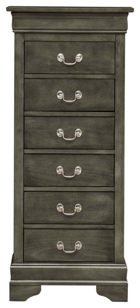 Louis Phillipe Gray 7 Drawer Chest of Drawers (22 in L. X 16 in W. X 51 in H.)