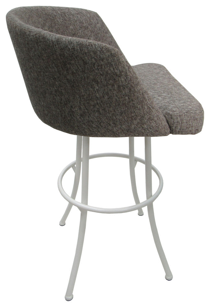 Joey Swivel Metal Stools, Set of 3, Mojave Gray White, 34"