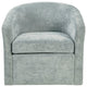 Martha Stewart Amber Low Back Tub Style Swivel Accent Chair, Neutral Blue