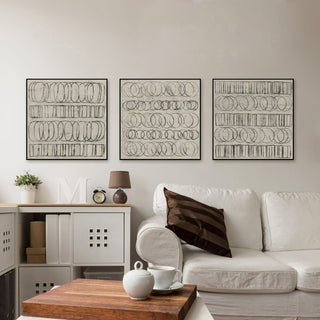 Linked Shapes Triptych, 120x40