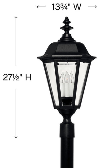Hinkley Lighting H1471 Manor House 3 Light 27.5\" Tall Post Light - Black