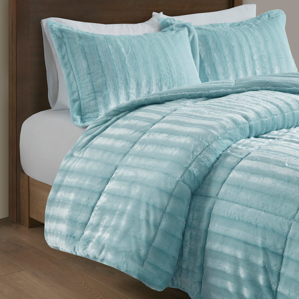 Madison Park Duke Dux Faux Fur 3-Piece Comforter Mini Set