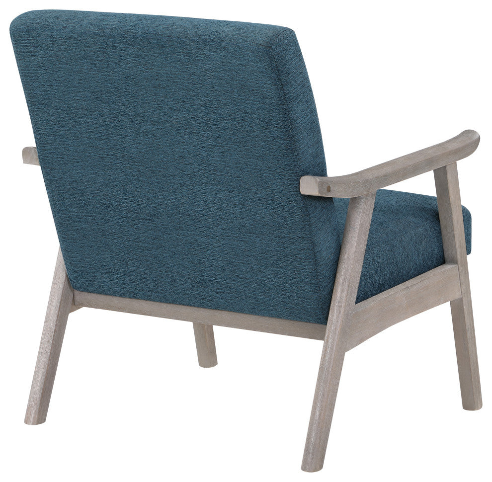 Weldon Armchair, Azure Fabric With Brushed Gray Finished Frame