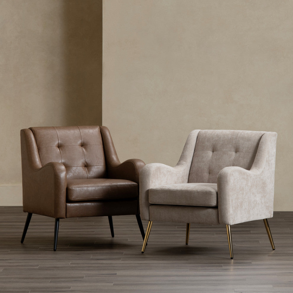 Dark Brown Upholstered Accent Chair