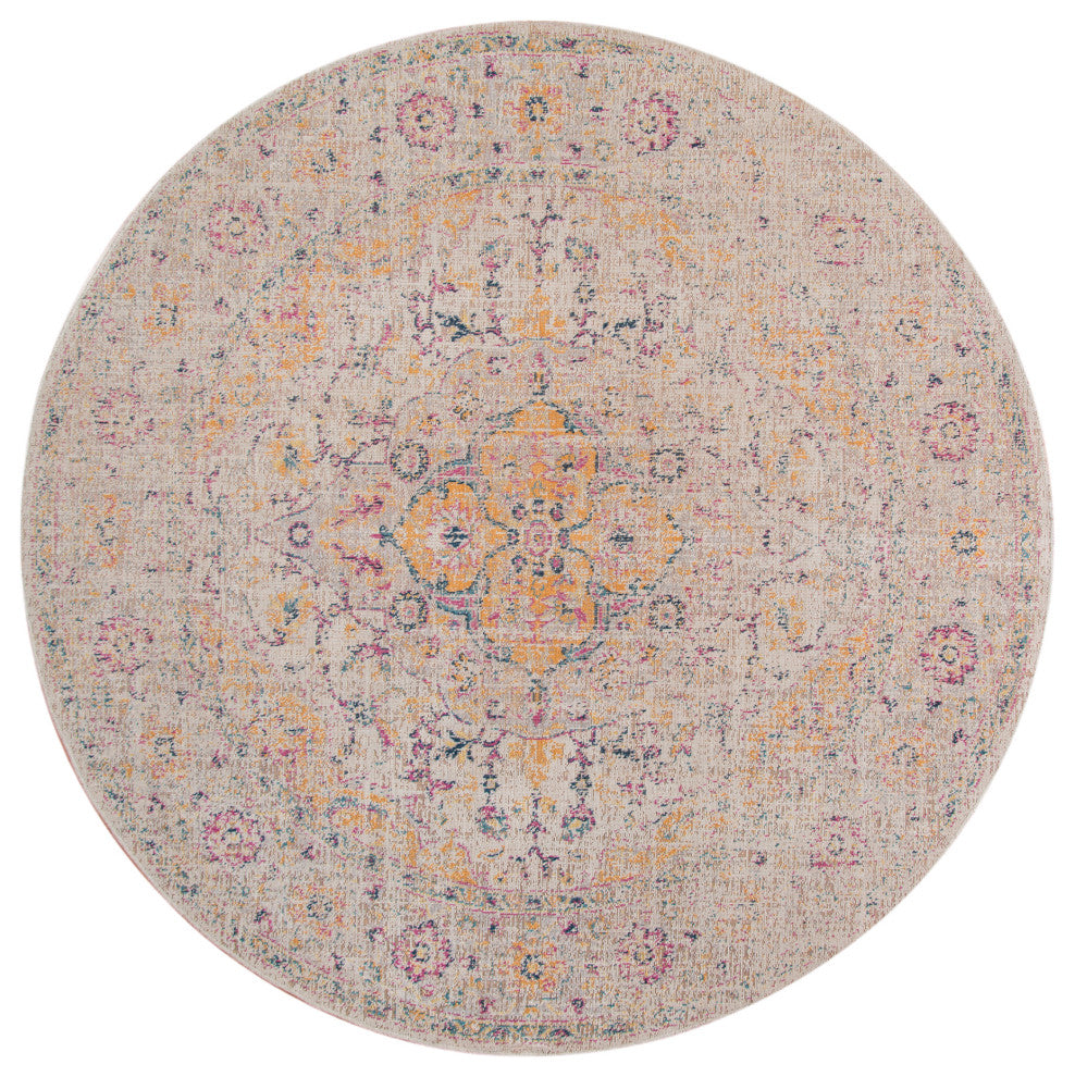 Eternal Solidad Area Rug, Ivory, 6'7" x 6'7"R, Oriental