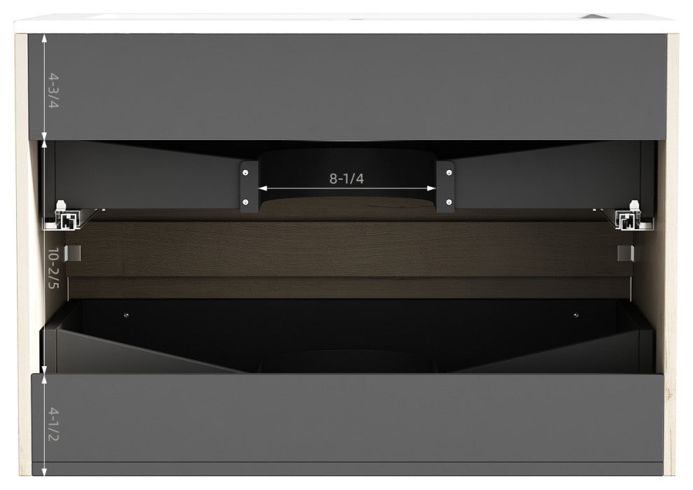 The Marlow Single Bathroom Floating Vanity, Liv, 30"