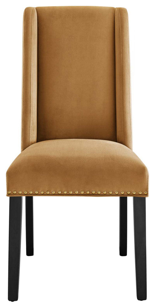 Baron Performance Velvet Dining Chairs, Set of 2, Cognac