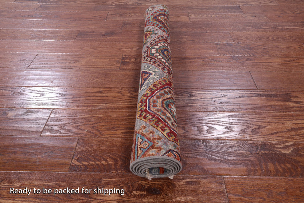 3' 4" X 5' 1" Super Kazak Khorjin Handmade Rug - Q12322