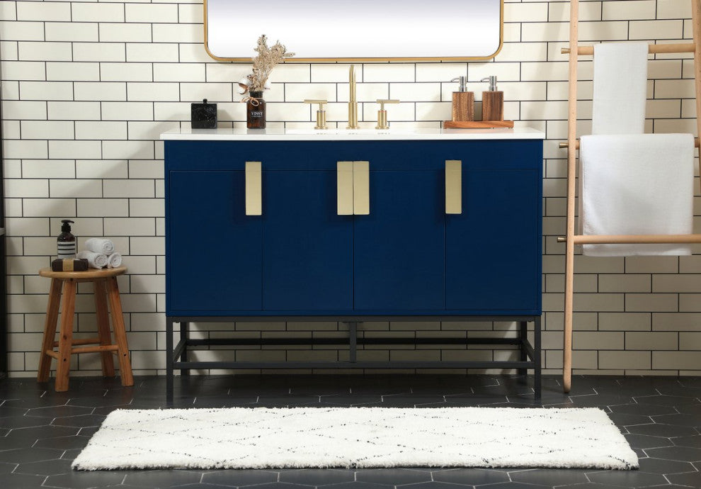 Home Living 22" Modern Blue-Light Bathroom Vanity