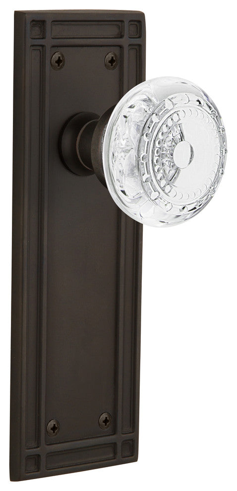 Mission Plate Single Dummy Crystal Meadows Knob, Oil-Rubbed Bronze, MISCME