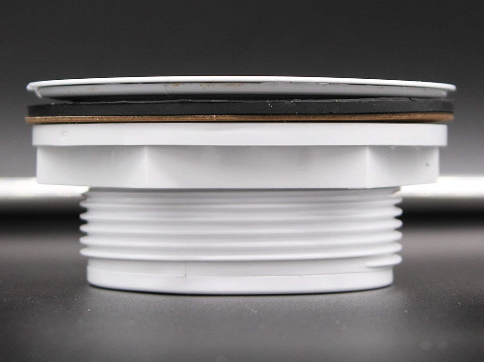 2" PVC Shower Drain Assembly and Grid, Polished Brass, Powder Coat White