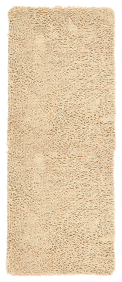 Shag Memory Foam Bath Mat, 2' x 5', Ivory