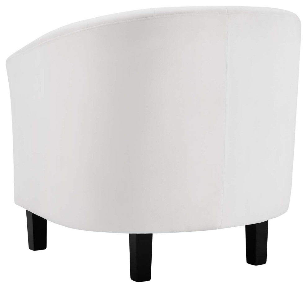 Tufted Armchair Accent Chair, Set of 2, Velvet, White, Modern, Lounge