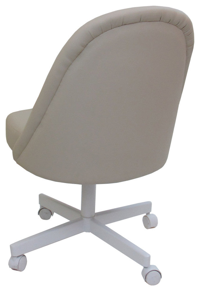 M-235 Swivel Metal Dining Caster Chair, Ocean Beige - White