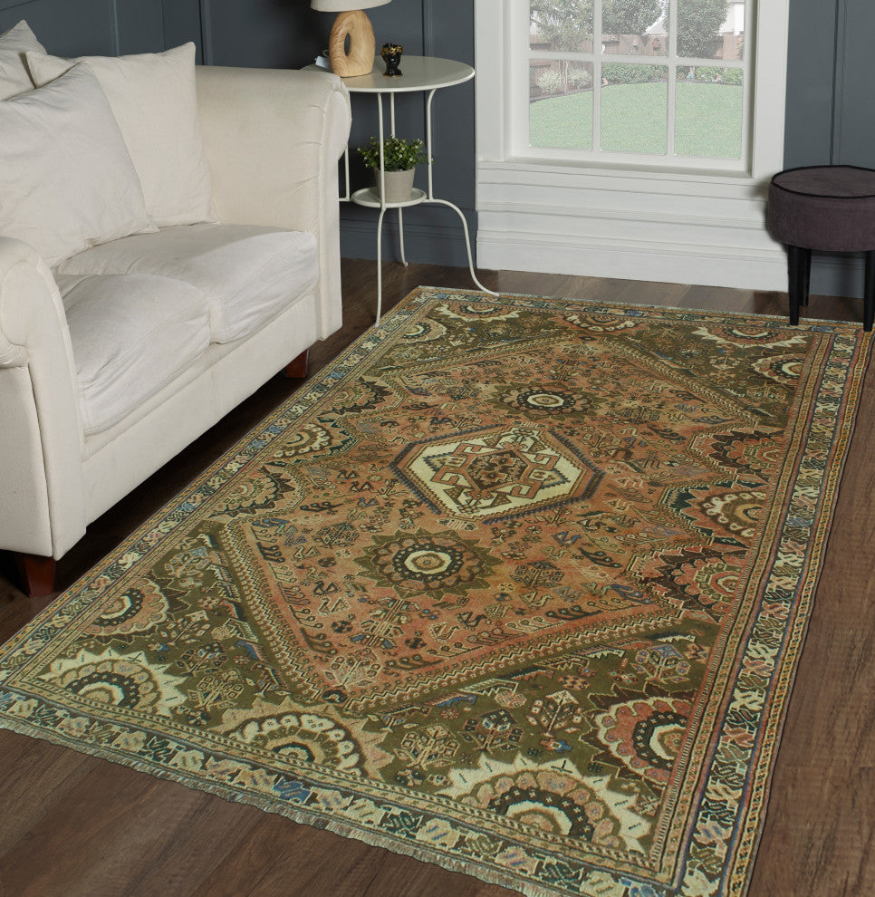 Fine Vintage Distressed Bonnie Rust Rug