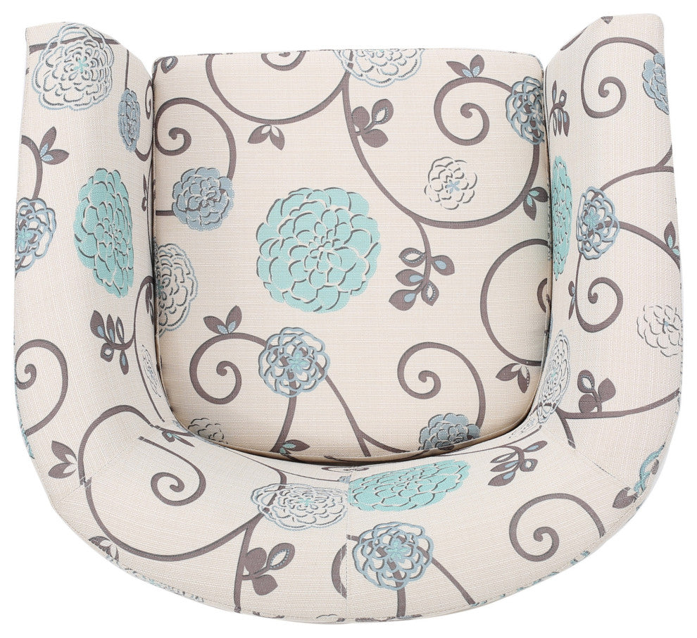 GDF Studio Palisades White and Blue Fabric Club Chair