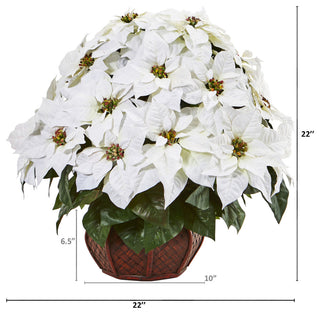 Poinsettia Artificial Arrangement, Decorative Planter