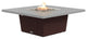 Square Fire Pit Table, 56x56, Propane, Hilltop Grey Powdercoat, Dark Cherry