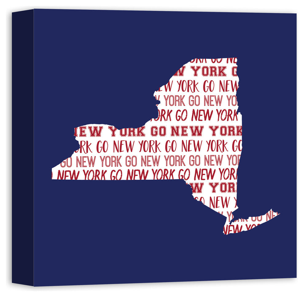 Blue New York Go Team 16x16 Canvas Wall Art