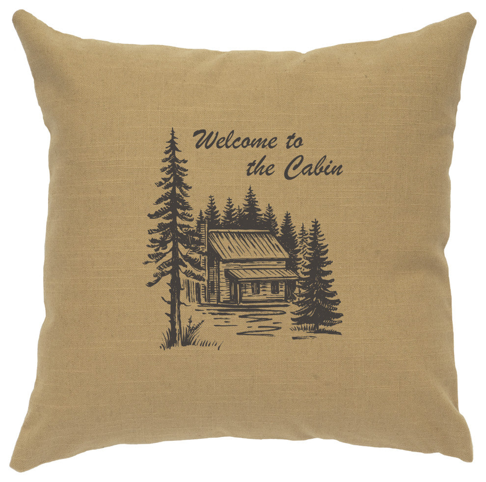 Image Pillow 16x16 Welcome Cabin Linen Straw