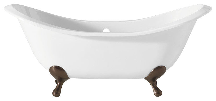 Cheviot Products Regency Cast Iron Bathtub With Faucet Holes, Antique Bronze