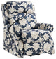 Lift Assist Power Recliner With Massage Heat And Manual Headrest, Navy