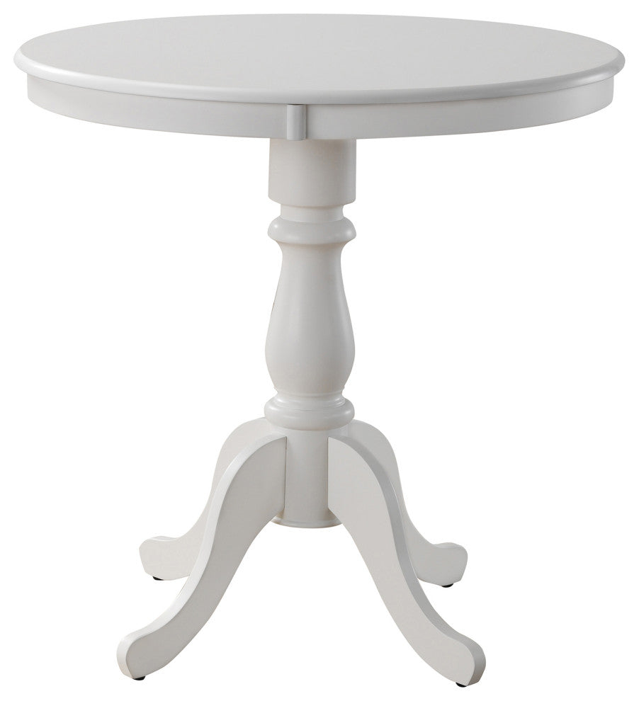 Bella Round Pedestal Bar Table, White