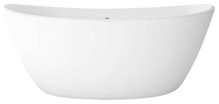 CastelloUSA Manhattan Solid Surface Stone Resin Freestanding Tub, White, 65"